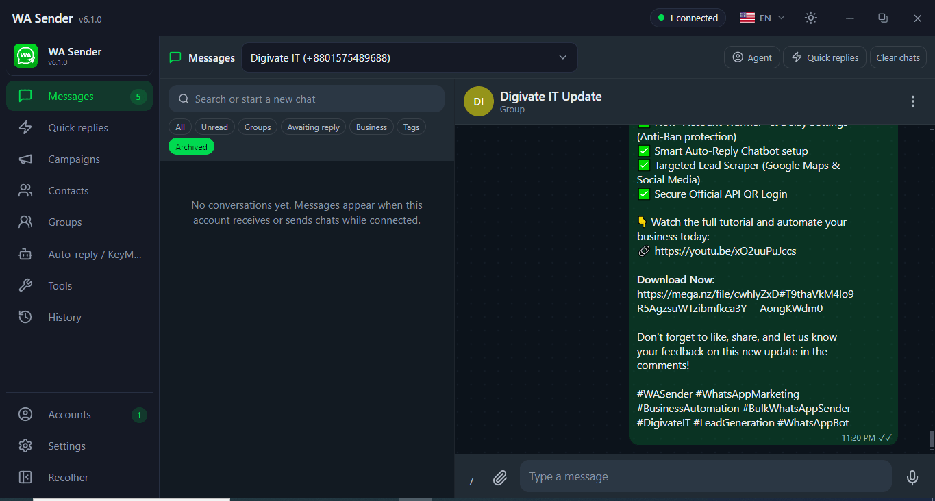 WASender Version 6 - WhatsApp Marketing Software preview 2
